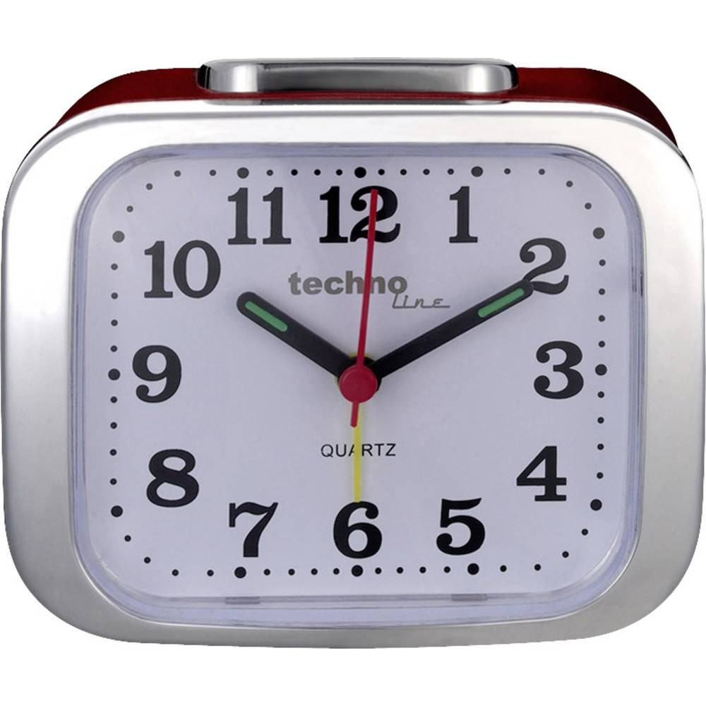 Réveil Techno Line Model XL à quartz rouge avec alarme et minuterie