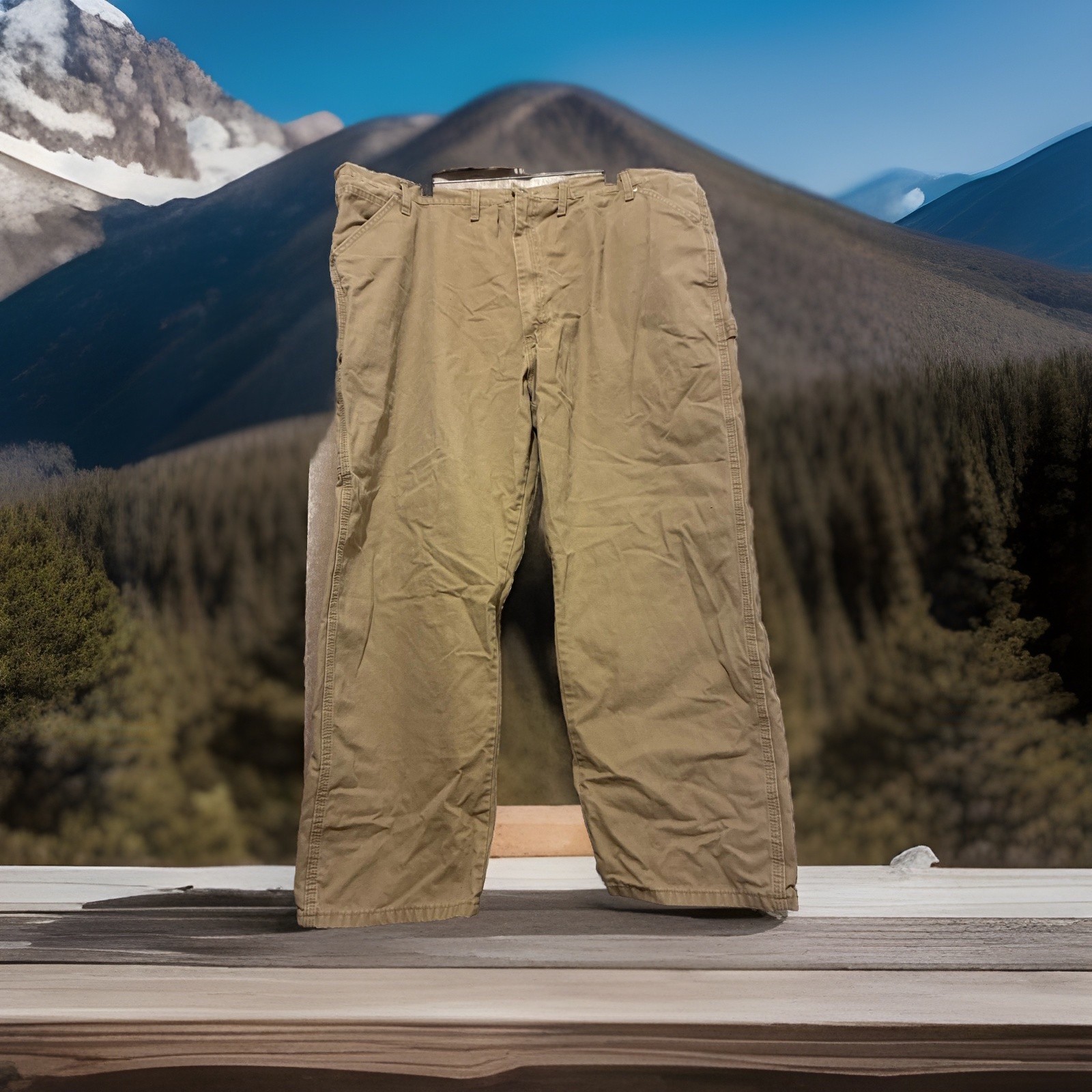 Wrangler Vintage Men's Carpenter Pants 48X30 Tan Khaki Workwear image 2