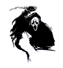 SCREAM - Cut Sticker Decal Scary Movie Horror Film Ghost Face "Scream"