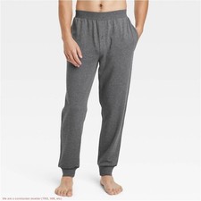 Mens Cotton Modal Knit Jogger Pajama Pants Goodfellow  Co Gray L SEE DEAL  