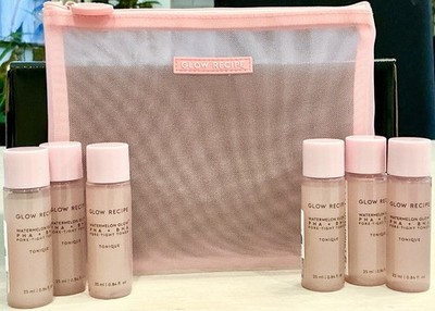 GLOW RECIPE-SIX-GLOW TONERS/G.R. PINK POUCH-TOTAL VALUE-$72- NIB