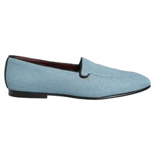 DOLCE & GABBANA Shoes Blue Woven Men Slip On Dress Loafers EU44 / US11 1880usd