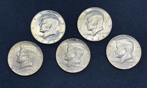 1965-1969 JFK 40% Silver Half Dollar Lot AU-BU Proof Like Luster Set