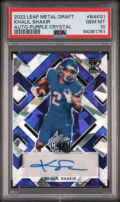 2022 LEAF METAL DRAFT AUTOS PURPLE CRYSTAL #BAKS1 KHALIL SHAKIR 6/15 ...