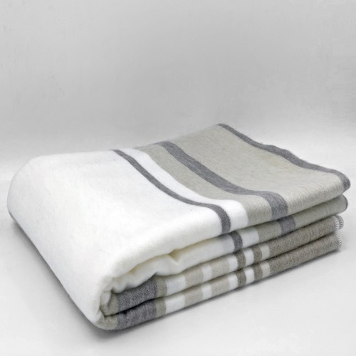 SOFT&WARM STRIPED ALPACA LLAMA WOOL BLANKET PLAID 99"x67" QUEEN BED SOFA COUCH - Picture 2 of 8