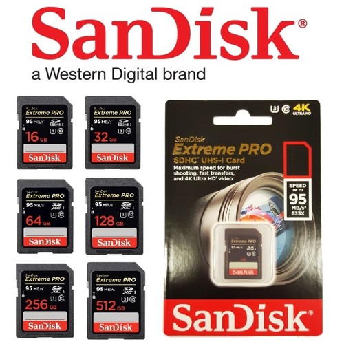 SanDisk 16GB 32GB 64GB 128GB 256GB Extreme Pro SD SDHC SDXC UHS-I U3 Memory Card