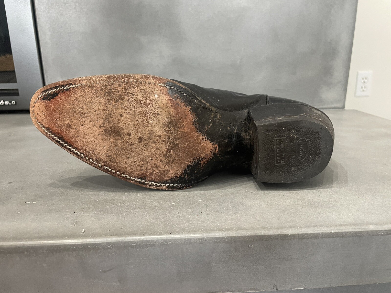 Vintage Justin Kangaroo Skin Black Western Cowboy Boo… Gem