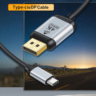 USB C to DisplayPort DP Cable for Samsung Galaxy S10/S9, Surface Book 2 MacBook 