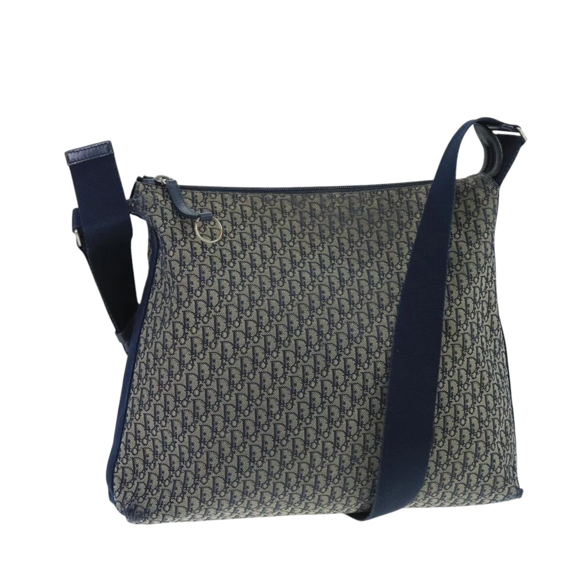 Sac bandoulière Christian Dior trotteur toile bleu marine authentique mr790