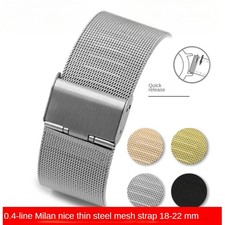 Milanese Stainless Steel Watch Strap 0.4 Line Quick Release Mesh Band 18 20 22mm