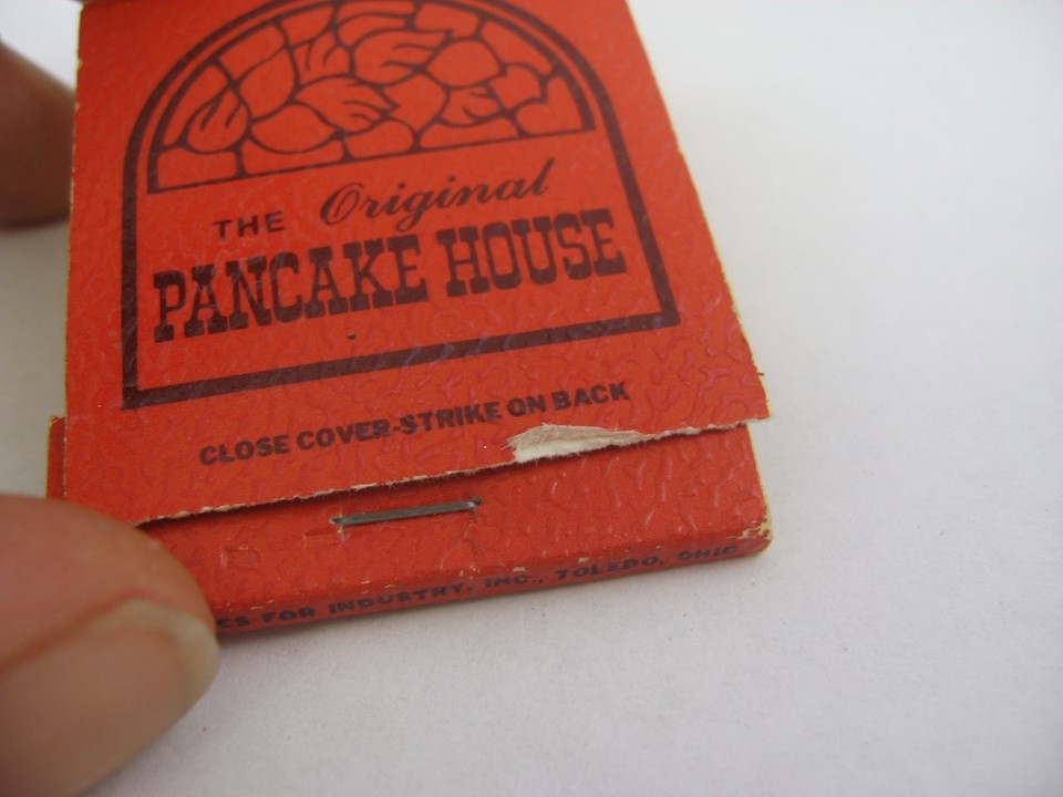 Vintage Matchbook Advertising The Original Pancake House Toledo Ohio