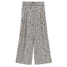 NEW Zara Wide Leg Culottes Pants Spotted Print High Waist Trousers Women's Med