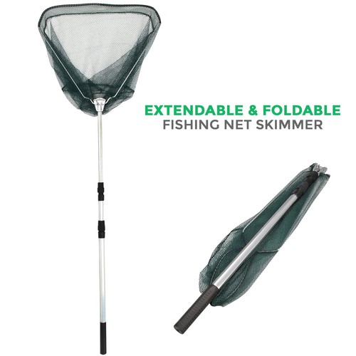 Landing Net Telescopic Folding Fishing Pole Extending Fly Trout Carp Course Sea - Picture 7 of 9