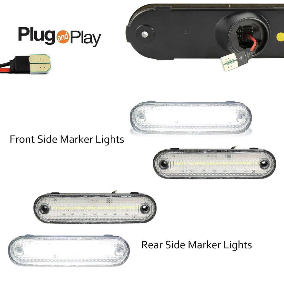 4x Luz de señalización lateral LED blanca transparente delantera y trasera para Mazda Mx-5 Miata 1990-2005 Foto 2 de 4