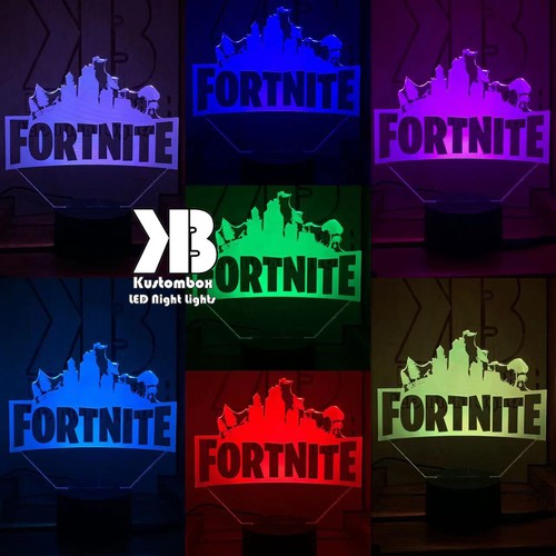 FORTNITE GAMER LOGO Personalised 3D LED Night Light Colour Change Lamp - Picture 9 of 21