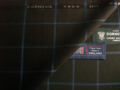 DORMEUIL 100% WOOL JACKETING, SUITING FABRIC "Prive" Plaid MADE IN ENGLAND= 2 m - Picture 3 of 12