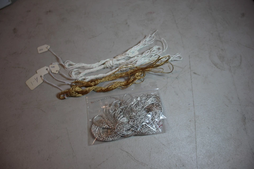 Metallic Braid needlepoint Thread lot silver, gold, white - Image 2 of 4