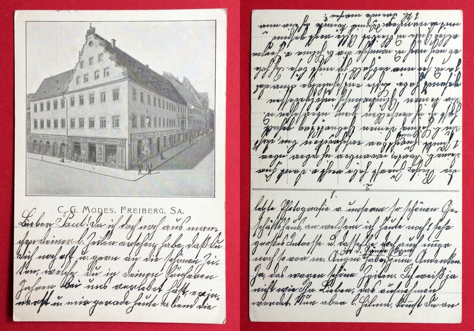 Reklame AK FREIBERG in Sa. Colonialwaren Ladengeschäft Modes    ( 14520 - Bild 1 von 1