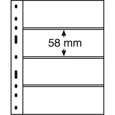 Leuchtturm Hüllen Optima  4S ( 331859 ), 4er Einteilung, Schwarz, 6er Packung