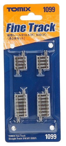 Tomix 1099 18,5 mm & 33 mm gerades Gleis S18,5 F S33 F (2 Stk. je) Spur N JP | Zustand: New