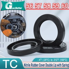 Oil Seal NBR Nitrile Rotary Shaft Seal Double Lipped 56mm - 60mm Innerdia Shaft