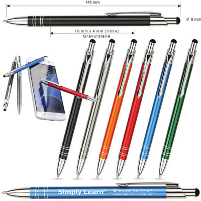 250 St. Kugelschreiber Touch Pen mit  Gravur Logo Werbung Werbekugelschreiber