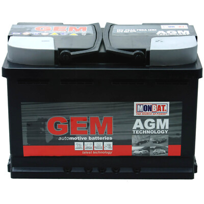 AGM Gem 12V 70Ah 760A/EN Starterbatterie Autobatterie | CHRYSLER