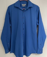 REACTION KENNETH COLE slim fit stretch long sleeves blue button up shirt Small