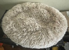 Donut Plush Pet Dog Cat Bed Fluffy Soft Warm Calming Bed Sleeping Kennel Nest
