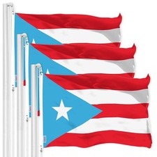 G128 3 Pack Puerto Rico Light Blue Puerto Rican PR Flag 3x5 Ft Printed Polyester