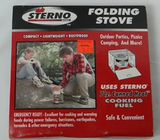Sterno Folding Stove Emergency Ready For 7 oz. Sterno Can, #30010 NOS