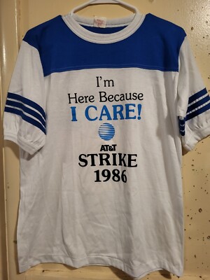 Vintage AT&T Phone T-Shirt 1980s Employee Workers Strike 1986 Kansas City Cell