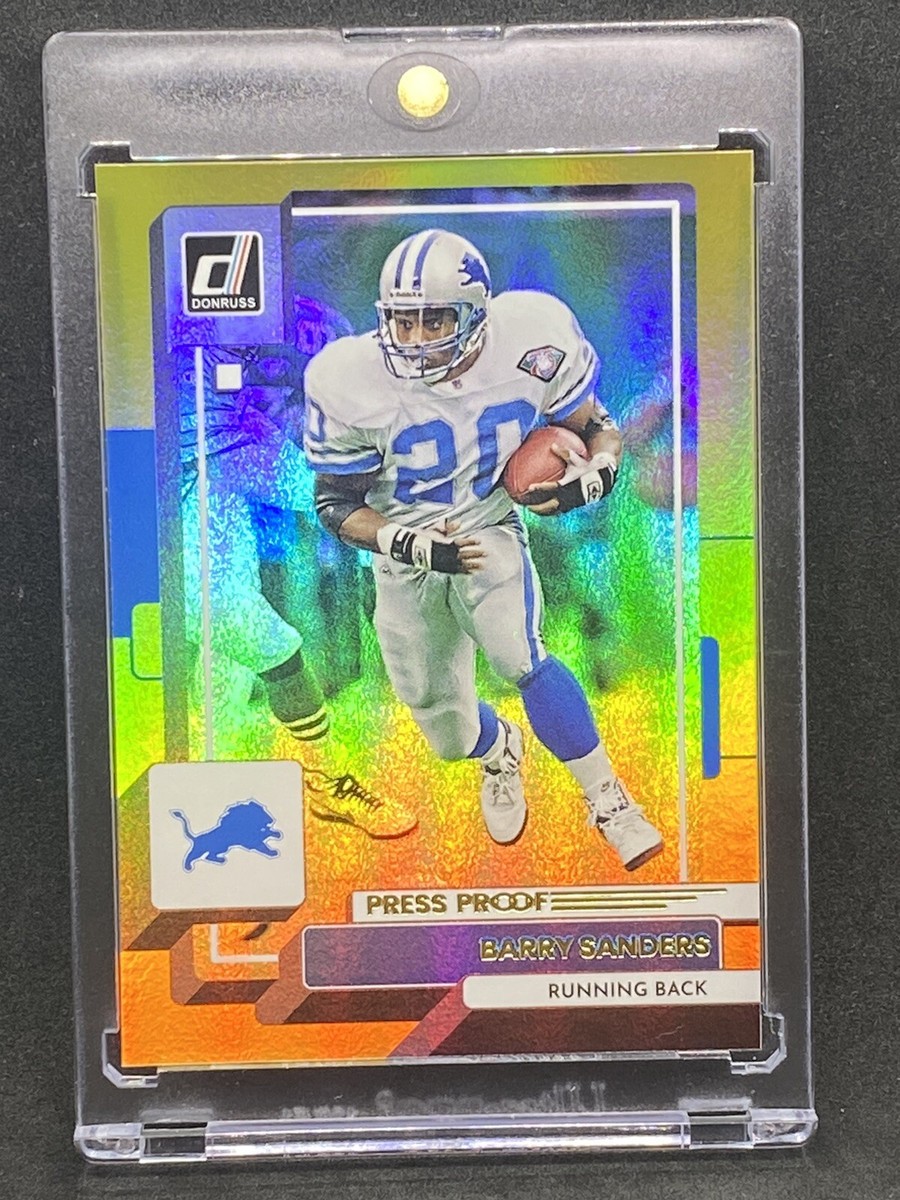 Barry Sanders RARE GOLD REFRACTOR INVESTMENT CARD SSP PANINI LIONS MINT Barry Sanders RARE GOLD REFRACTOR INVESTMENT CARD SSP PANINI LIONS MINT