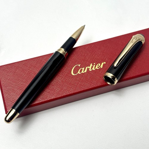 Cartier Black Gold Composite Executive Rollerball Pen Rare AD VIP Gift - 第 7/11 張圖片