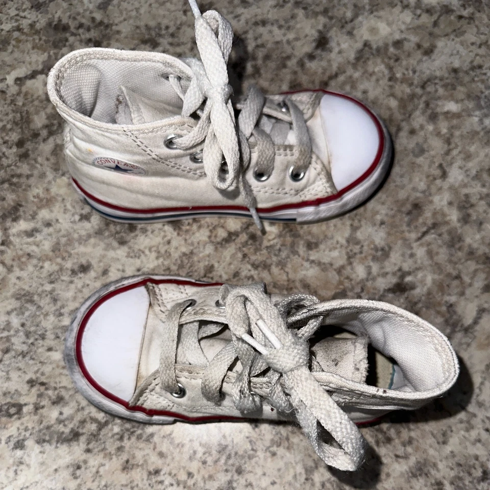 Zapatillas Converse Niños Blancas Talla 7 Informales Niños Pequeños Deportes Correr All Star Foto 4 de 4