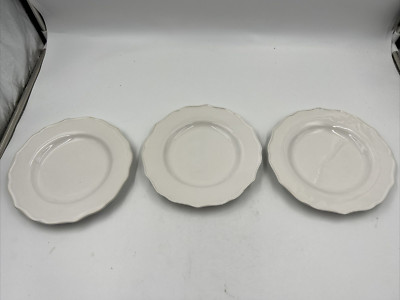 At Home Ceramic 8in Country White Side Plate Set of 3 BB02B16001