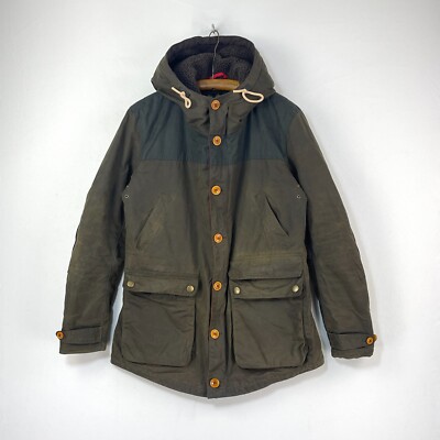 Barbour Game Parka Wax Jacket Mens Medium Green Military