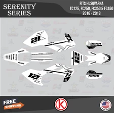 Graphics Kit for Husqvarna TC125 FC250 FC350 FC450 2016 2017 2018 Serenity-White
