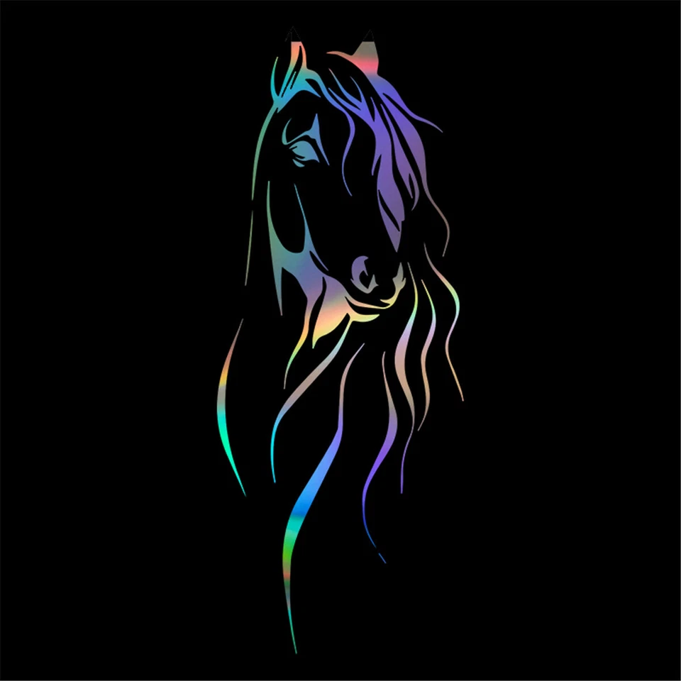 Voiture de tête cheval animal Sticker vinyle Décor d'autocollant mural enfants - Photo 3/4