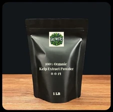 High Grade 100% Organic Kelp Extract Powder Soluble Seaweed • 1 LB • NPK 0-0-14