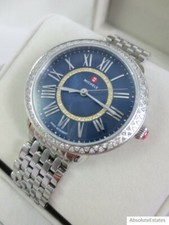 Michele Serein Mid 16 Silver Diamond Blue Watch MWW21B000162 Refurbished NIB Box