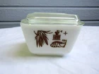 VINTAGE PYREX White Early American 4¼" Refrigerator Jar 501B With Lid 1½ CUP