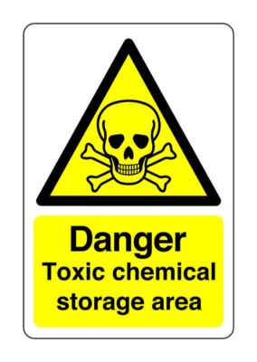 Gefahr giftige Chemikalien Lagerplatz Schild - ätzend, gefährlich, Chemikalien, Schaden