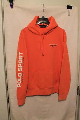 POLO RALPH LAUREN MEN'S POLO SPORT FLEECE HOODIE ORANGE M