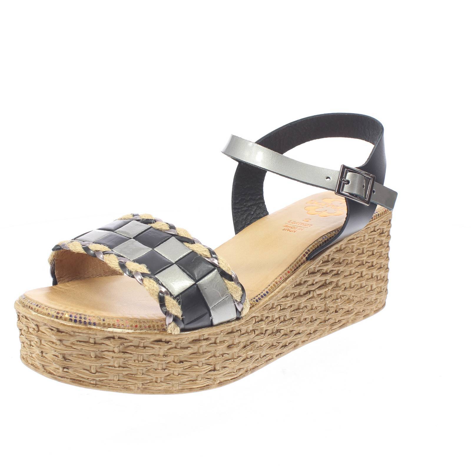 Порронет Сандали В Пелле-Кон-Цеппа-Э-Чинтурино, Неро-Талья, 38 Скарпе-Донна