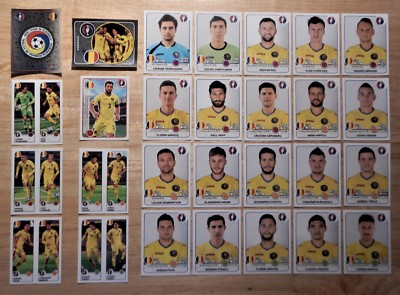 Panini UEFA Euro 2016 France Complete Team Romania + 2 Foil Badges 