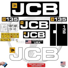 Fits JCB 135 Decal Kit Skid Steer Stickers - Free Shipping