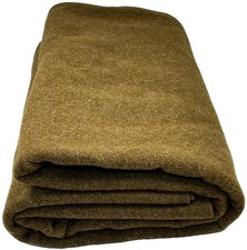 Olive Green WOOL Throw Blanket Unbranded 60 x72 Rectangle 4 lbs