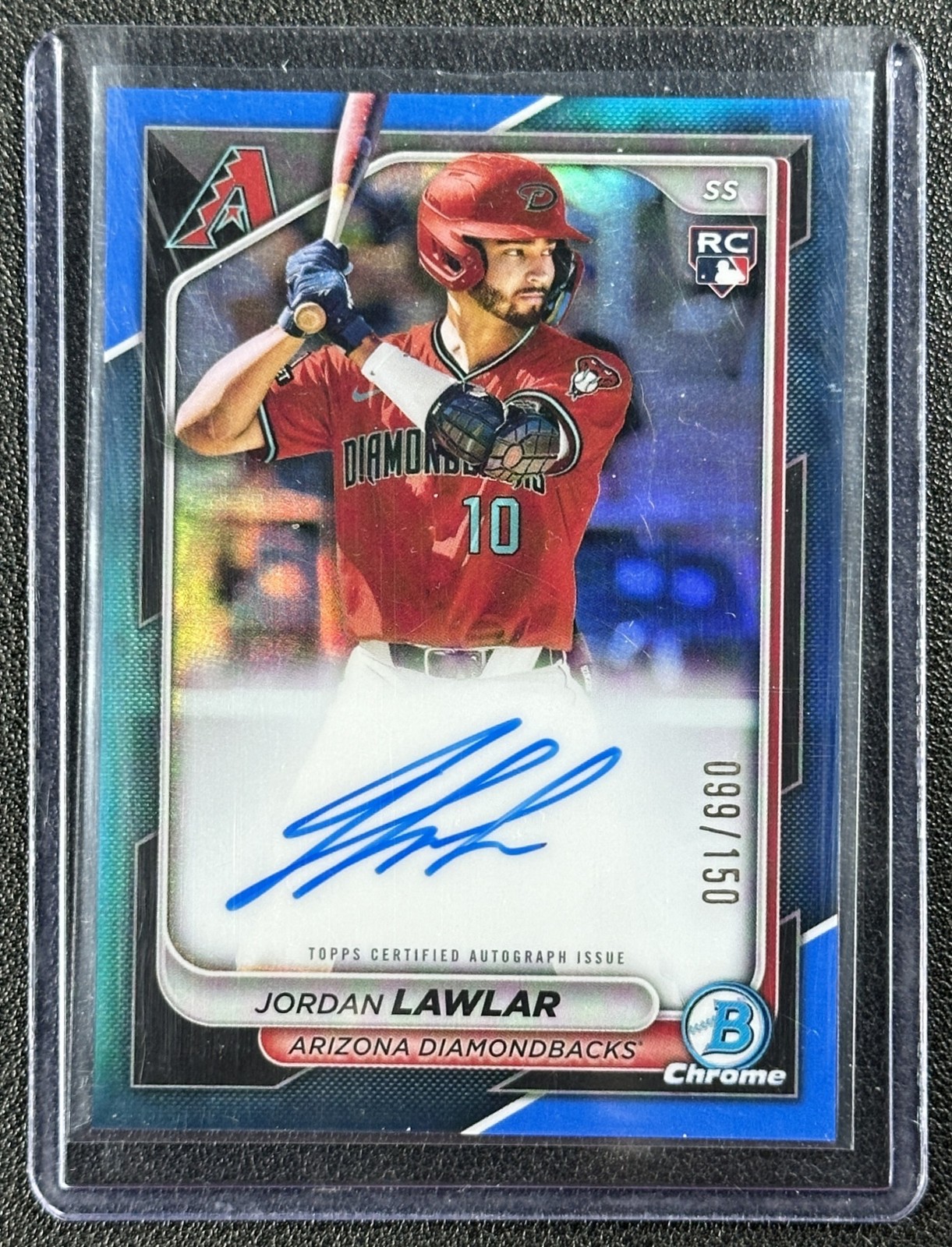 JORDAN LAWLAR 2024 BOWMAN CHROME #CRA-JL ROOKIE AUTO BLUE REFRACTOR RC 99/150