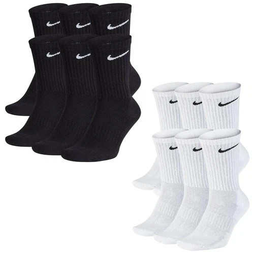 6 Pairs of Nike Cushioned Crew Socks Tennis Socks Sports Socks Training Socks